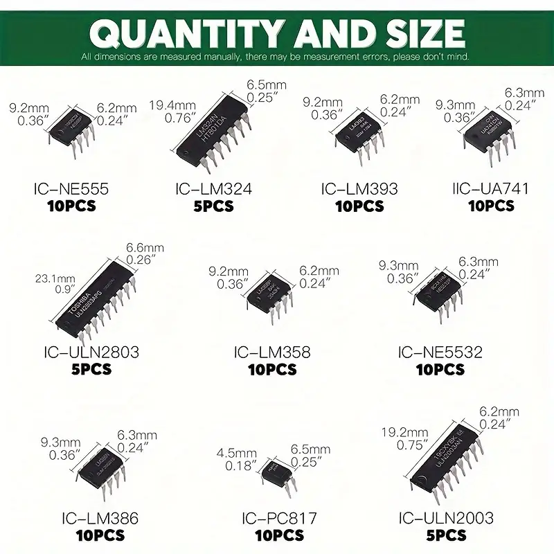 circuito  Chips DIP con NE555, LM324 y Más - Componentes Electrónicos Versátiles para Proyectos DIY Kit de 85 piezas - Image 5