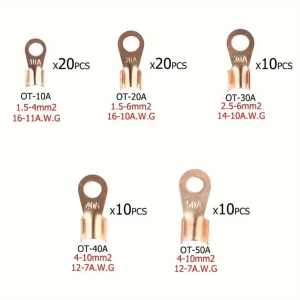 conectores de cobre UMLIFE por unidad , conectores de terminales de crimpado eléctrico de cable desnudo 