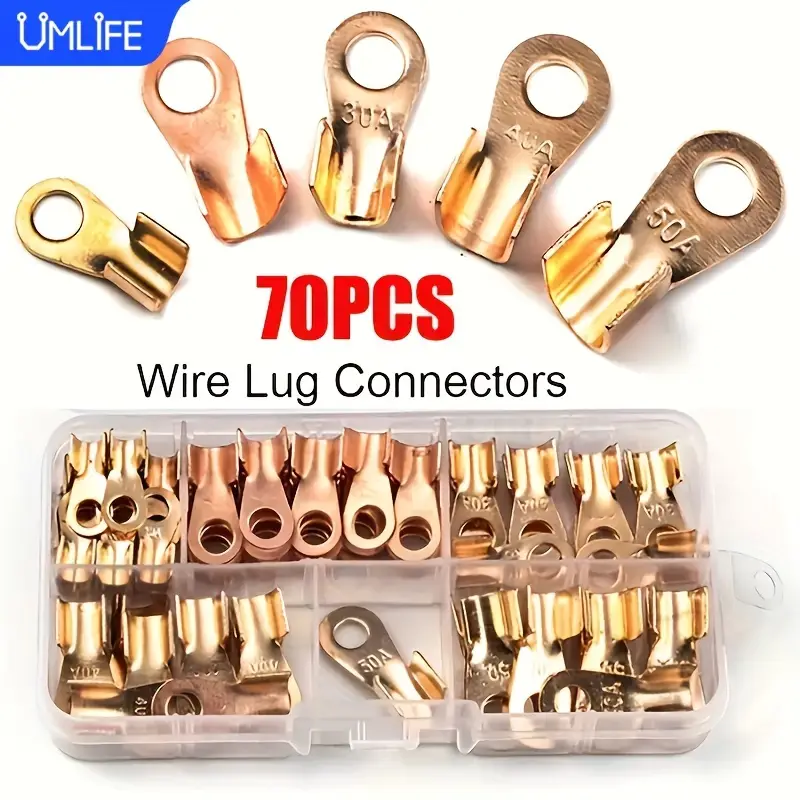 conectores de cobre UMLIFE por unidad , conectores de terminales de crimpado eléctrico de cable desnudo  - Image 7