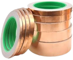 Rollo Cinta De Cobre Con Adhesivo De ancho 3mm o 0.3 cm  espesor 0.06mm  largo  10 metros