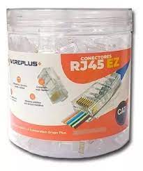 Conector RJ45 Cat5 Pass Through Wireplus EZ - 100 Unidades