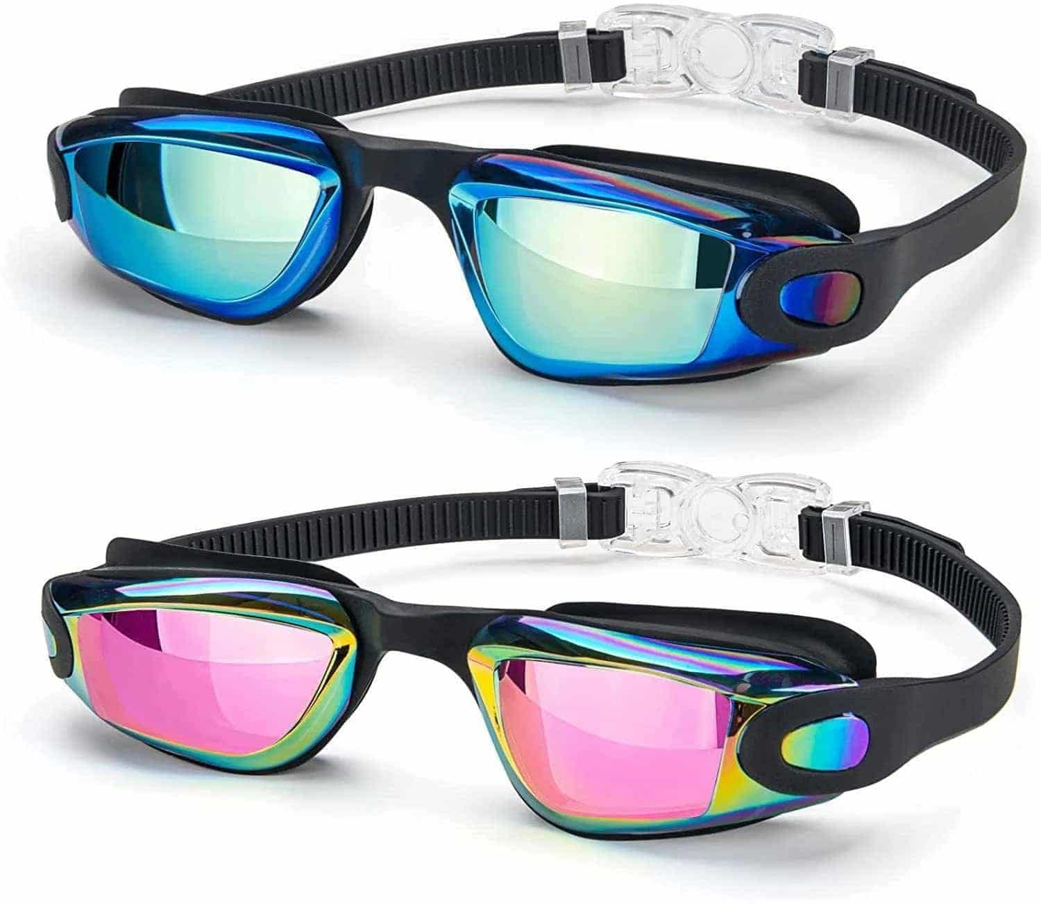 Lentes de natacion JSJM protección UV para hombres y mujeres gafas de natación de silicona ajustables impermeables - Image 6