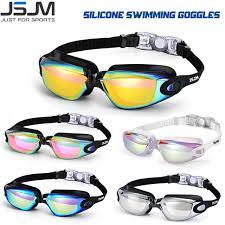 Lentes de natacion JSJM protección UV para hombres y mujeres gafas de natación de silicona ajustables impermeables