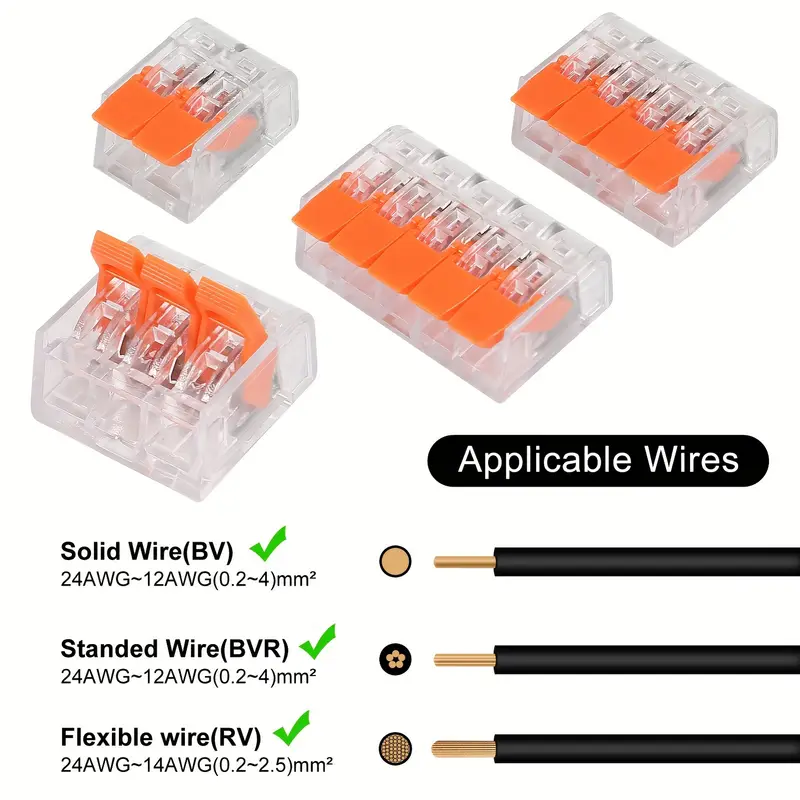 Bloque de Conector Eléctrico de Pinza Terminales de Cable Reutilizables Mini Rápidos para Hogar para 2 Puertos, 3 Puertos, 4 Puertos y 5 Puertos. - Image 3