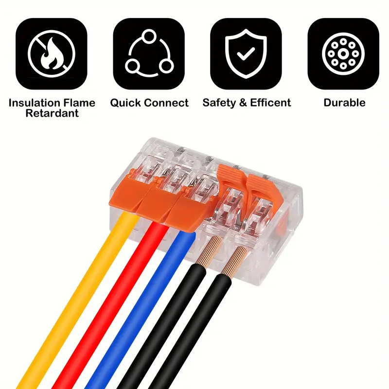 Bloque de Conector Eléctrico de Pinza Terminales de Cable Reutilizables Mini Rápidos para Hogar para 2 Puertos, 3 Puertos, 4 Puertos y 5 Puertos. - Image 5