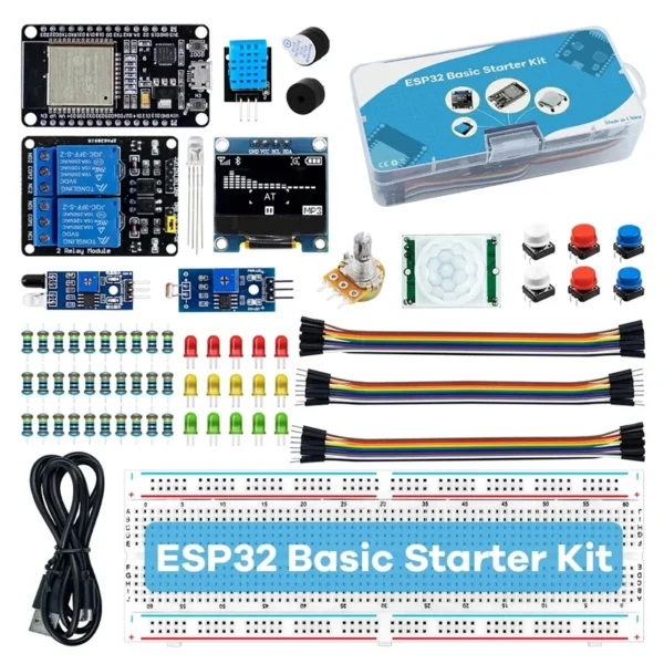Kit básico de inicio para ESP32 ESP-32S WIFI Arduino Kit de aprendizaje de proyectos con tutoriales Kit ESP32 con caja
