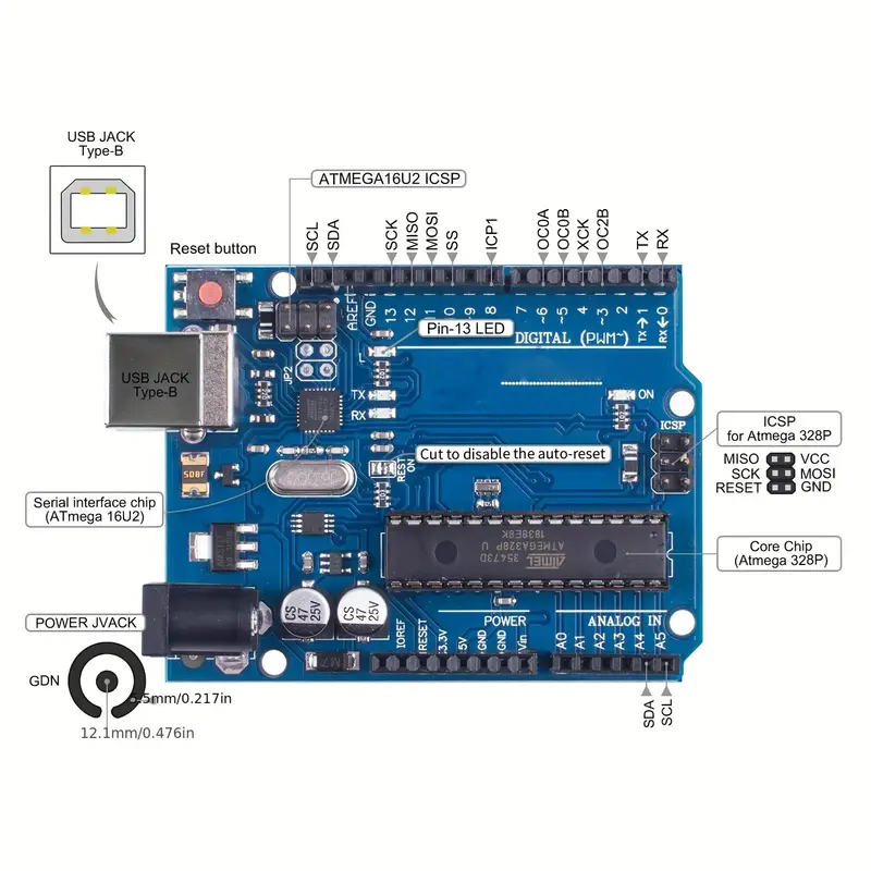 Kit de inicio compatible con proyectos de Arduino con microcontrolador