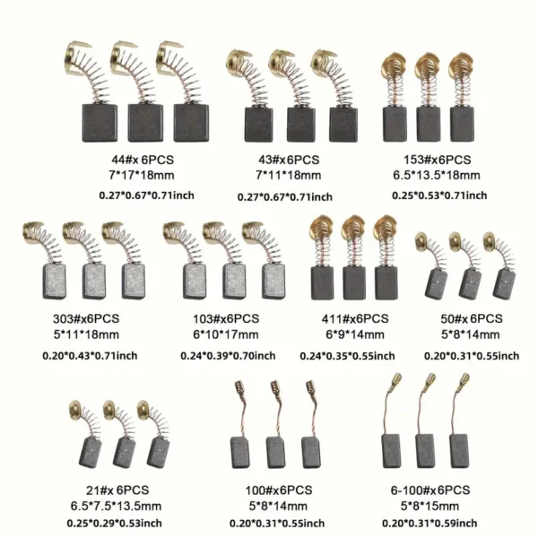  cepillos de carbón, par cepillos de carbón para herramientas eléctricas, adecuados para martillos de percusión, sierras circulares y herramientas de energía - Image 4