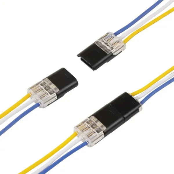 Conectores de cable de empalme rápido UMLIFE 2 piezas 1 par, conectores de cable de 3 vías,