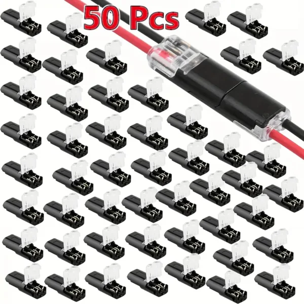 conectores de enchufe de dos cables, conectores de luz LED de 2 vías de 2 pines, conectores de línea de baja tensión con hebilla de bloqueo, enchufe de conexión rápida, conectores de luz LED