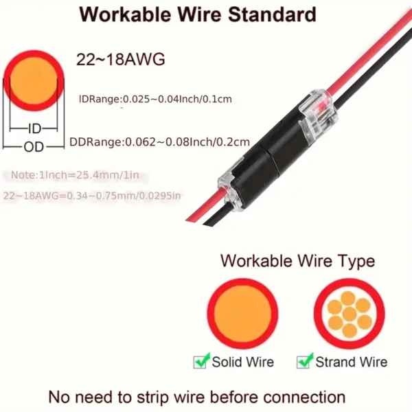 conectores de enchufe de dos cables, conectores de luz LED de 2 vías de 2 pines, conectores de línea de baja tensión con hebilla de bloqueo, enchufe de conexión rápida, conectores de luz LED