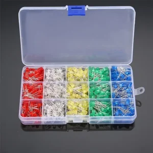 diodos emisores de luz LED F5 de 5 mm por color, 5 colores.