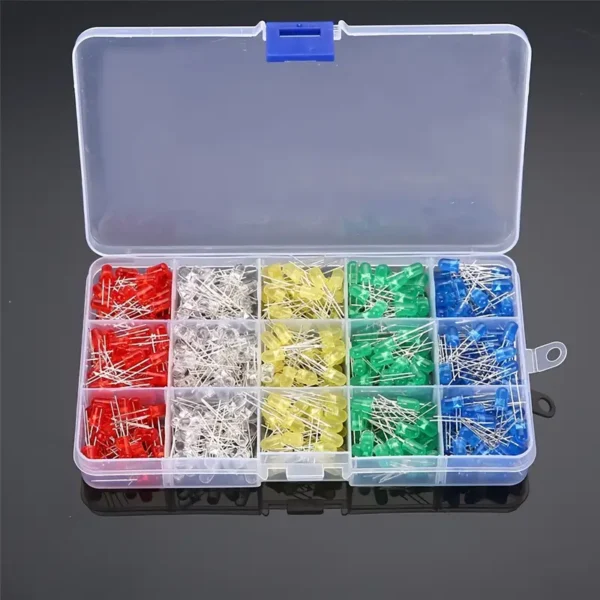 diodos emisores de luz LED F5 de 5 mm por color, 5 colores.