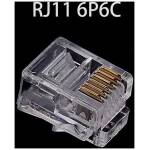 Conector modular RJ11, 6P 6C