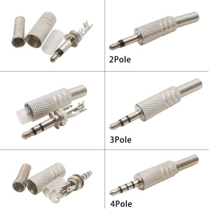 conector macho para auriculares, conector de cable de soldadura de audio estéreo mono de 3,5 mm, adaptador de conector para auriculares de 2, 3 y 4 polos