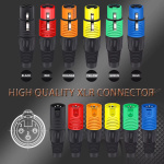 conectores de cable XLR de 3 pines de colores, conector macho y hembra