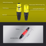 conectores de cable XLR de 3 pines de colores, conector macho y hembra