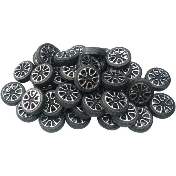 Rollo de Plástico Rueda de Eje de 2mm de Diámetro para Juguete DIY Coche RC Camión Barco Helicóptero Parte de Modelo (30mmx9mm)
