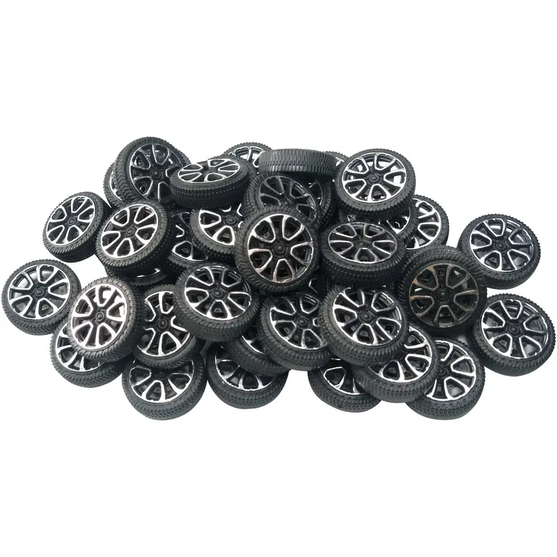 Rollo de Plástico Rueda de Eje de 2mm de Diámetro para Juguete DIY Coche RC Camión Barco Helicóptero Parte de Modelo (30mmx9mm)