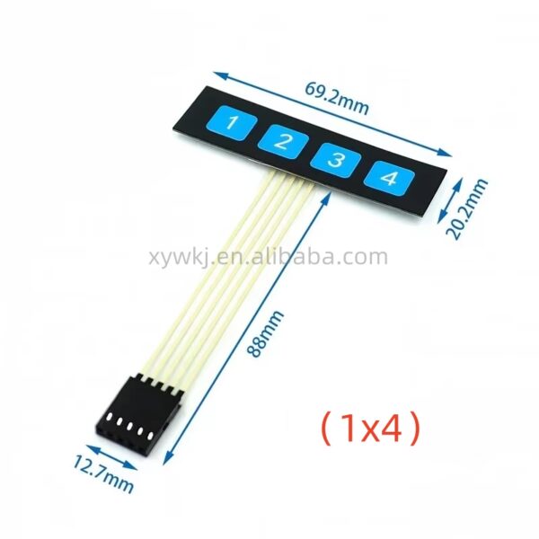 Teclado Matricial Membrana 1x4 Keypad 8 Pines Esp32 Arduino