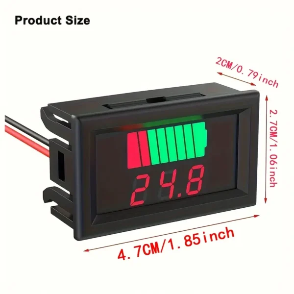 Voltímetro, DC 12V, 24V, 36V, 48V, 60V, 72V, Medidor de Voltaje 2 en 1,