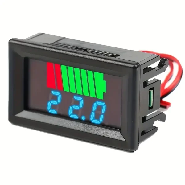 Voltímetro, DC 12V, 24V, 36V, 48V, 60V, 72V, Medidor de Voltaje 2 en 1,